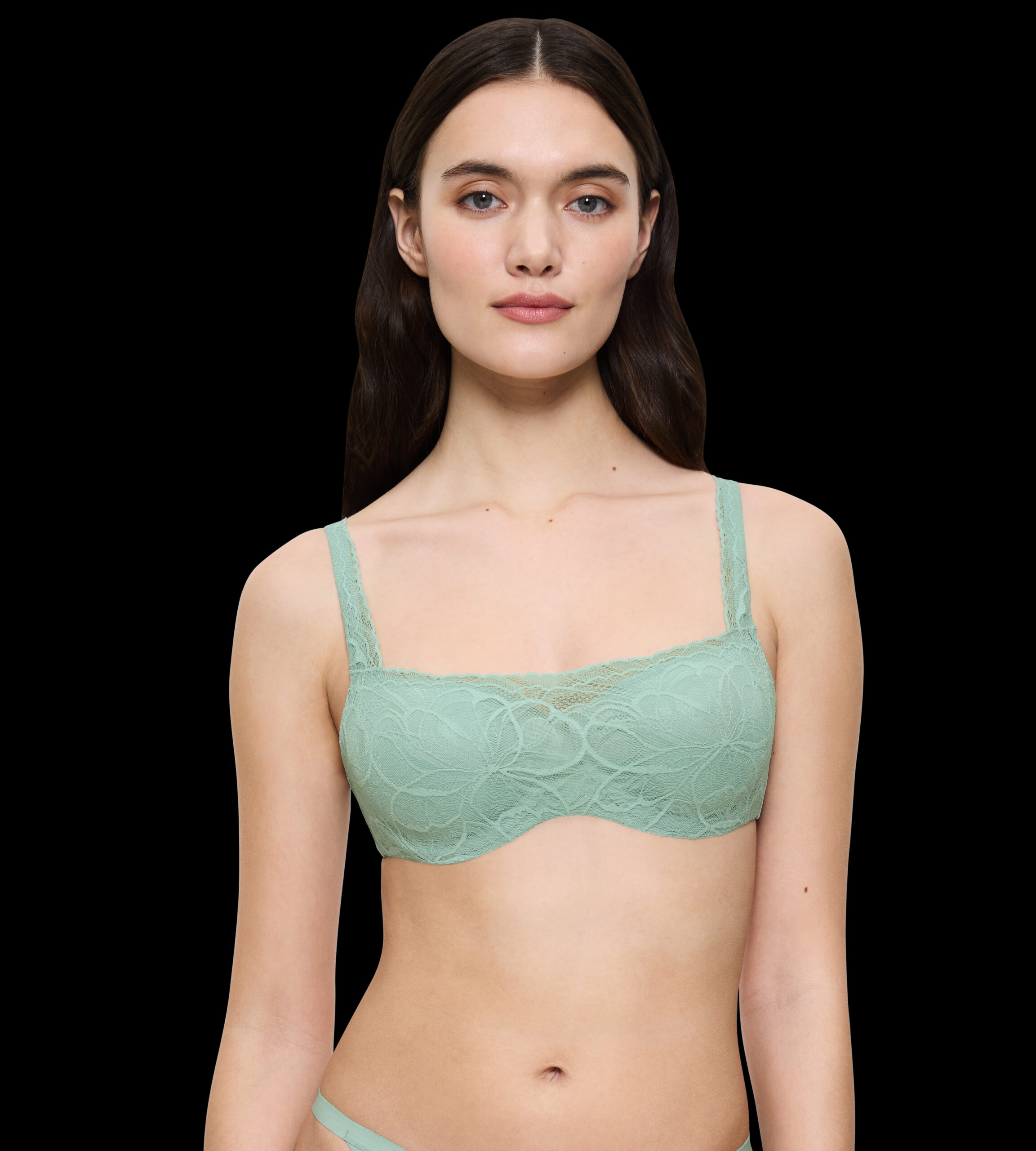 TRIUMPH BODY MAKE-UP ILLUSION LACE BALCONETTE Sutien buretat verde